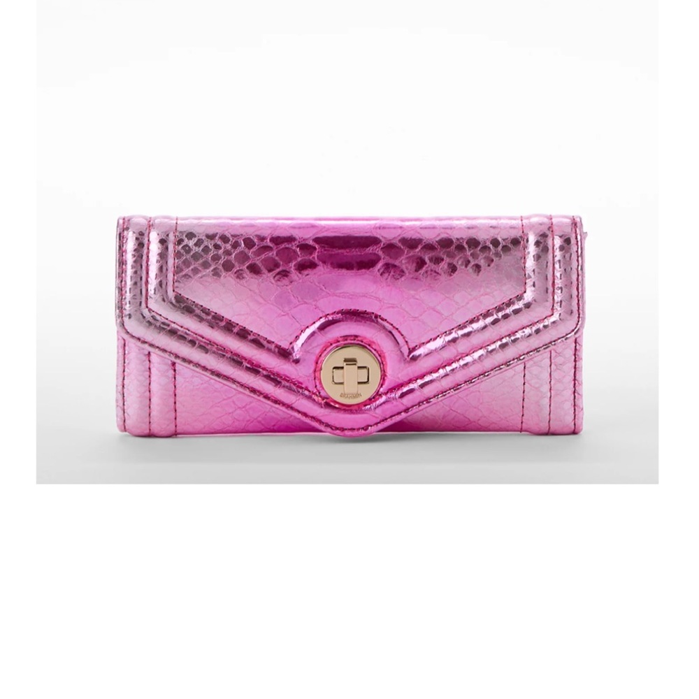NWT BRAHMIN Veronica wallet in Rose water akoni